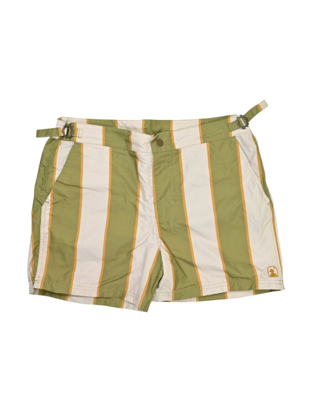 Dandy Del Mar Mallorca Striped Swim Walk Shorts in Green